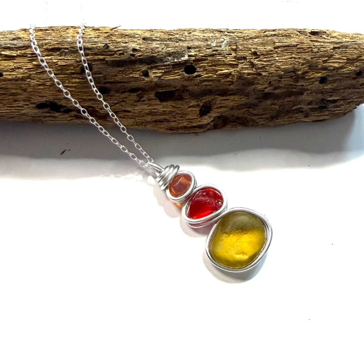 Three Piece Seaham Sea Glass Pendant