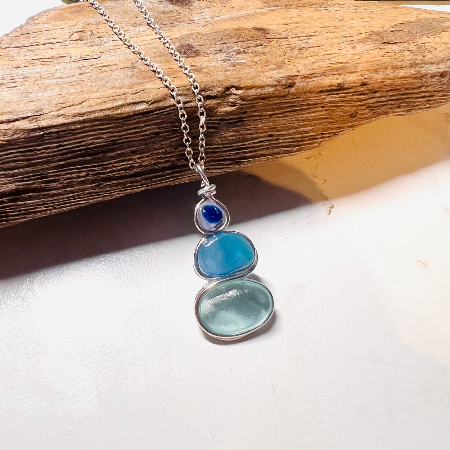 Three Piece Seaham Sea Glass Pendant
