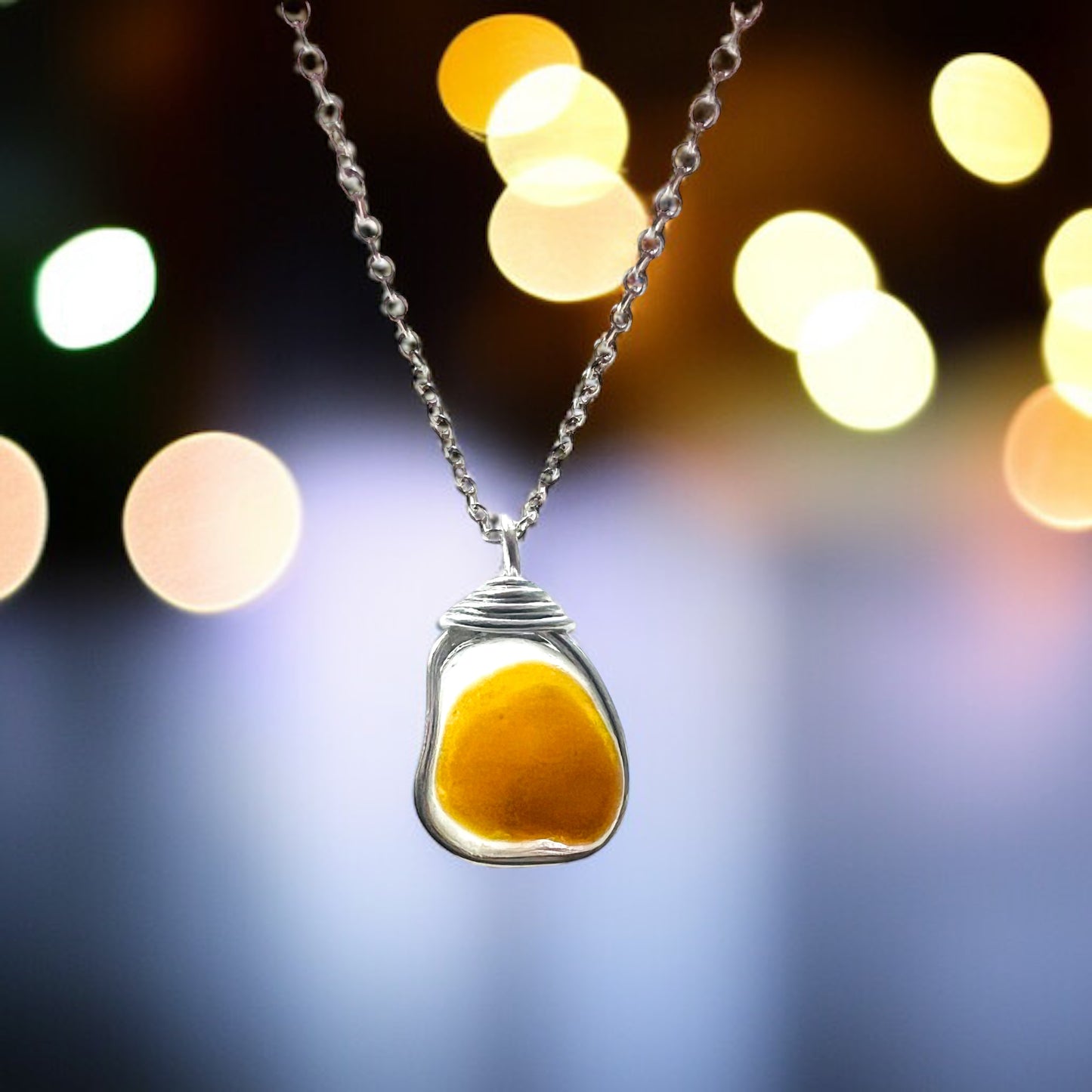 Large Multi Tone Seaham Sea Glass Pendant