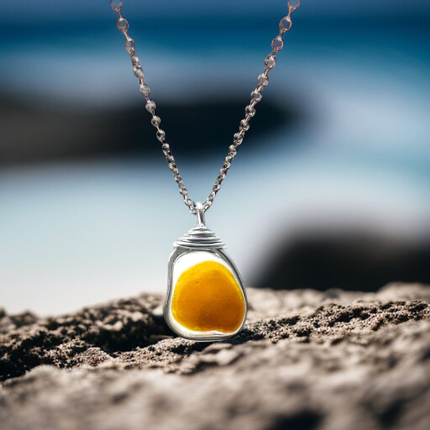 Large Multi Tone Seaham Sea Glass Pendant