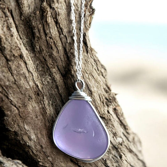 Super Rare Purple Neodymium Sea Glass Pendant