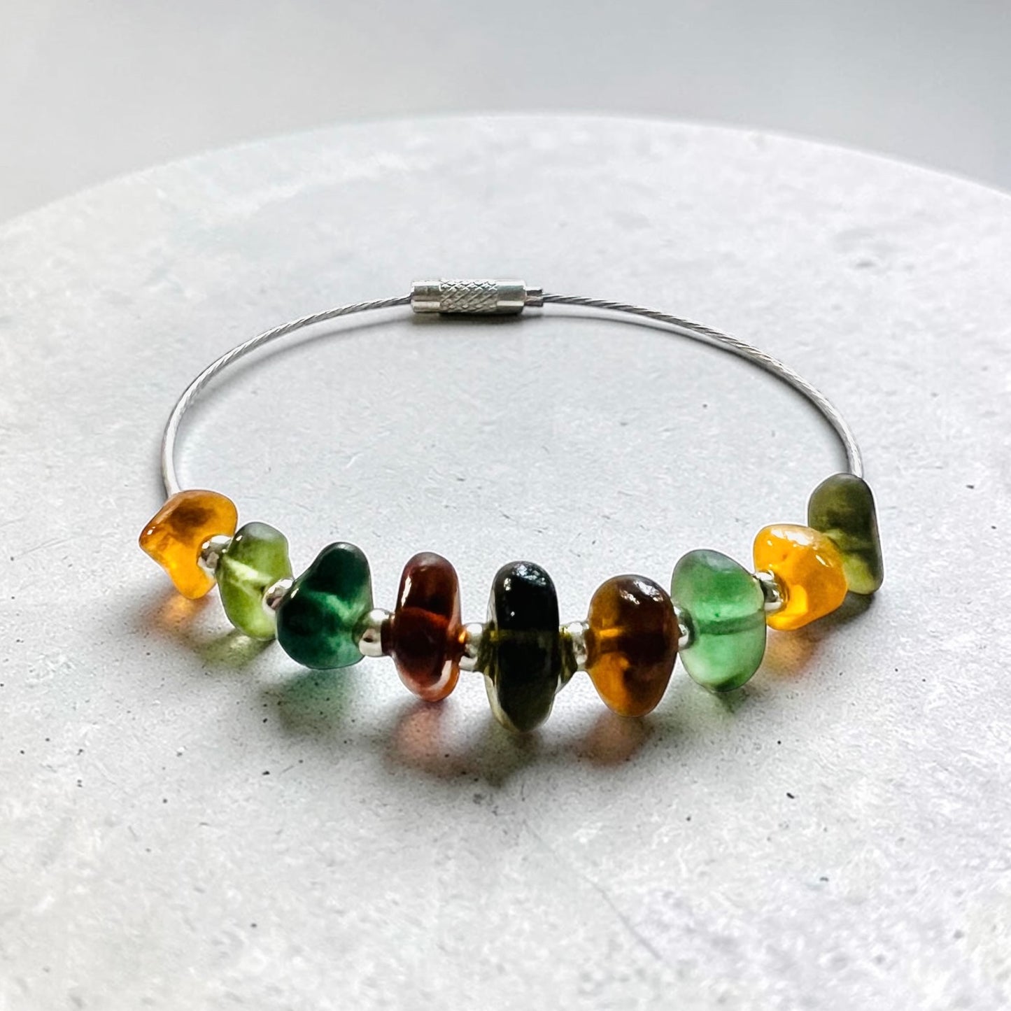 Seaham Sea Glass Autumn Shades Bangle