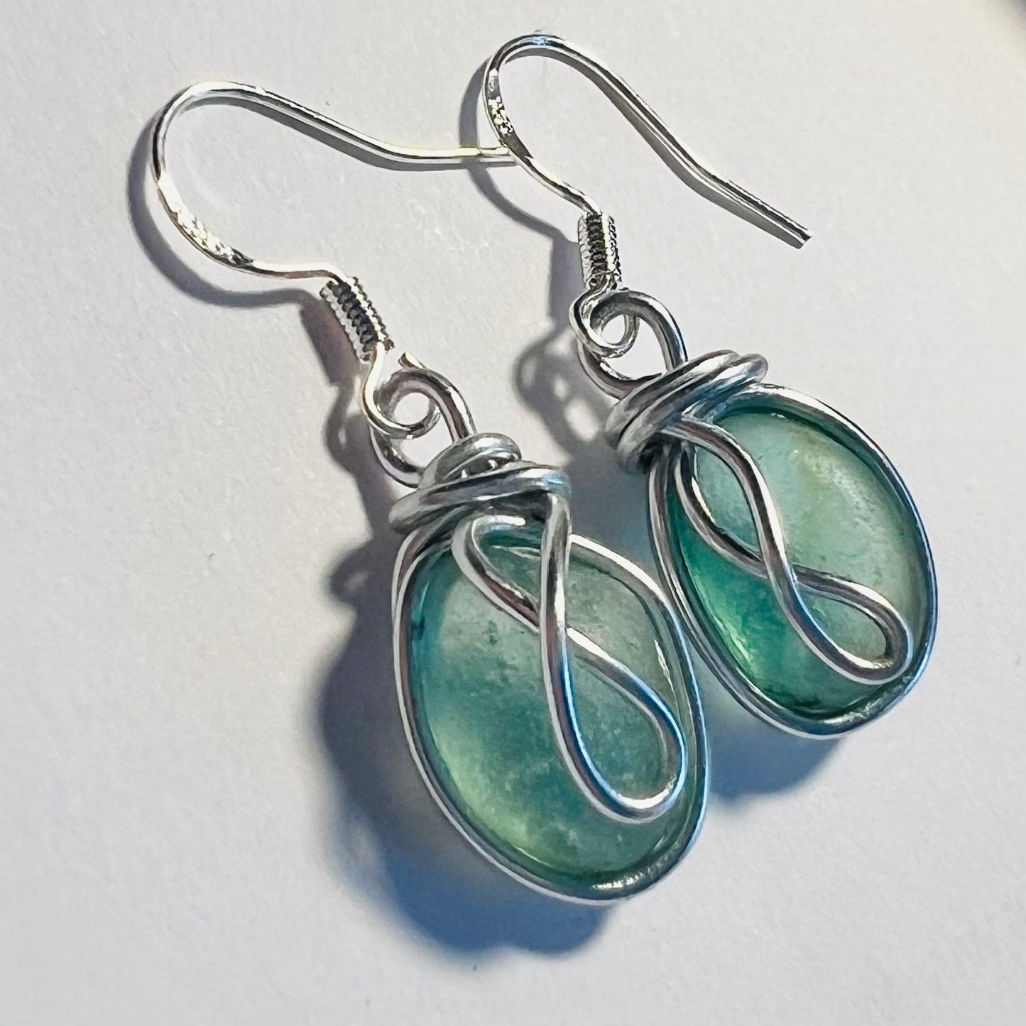 Turquoise Seaham Sea Glass Earrings