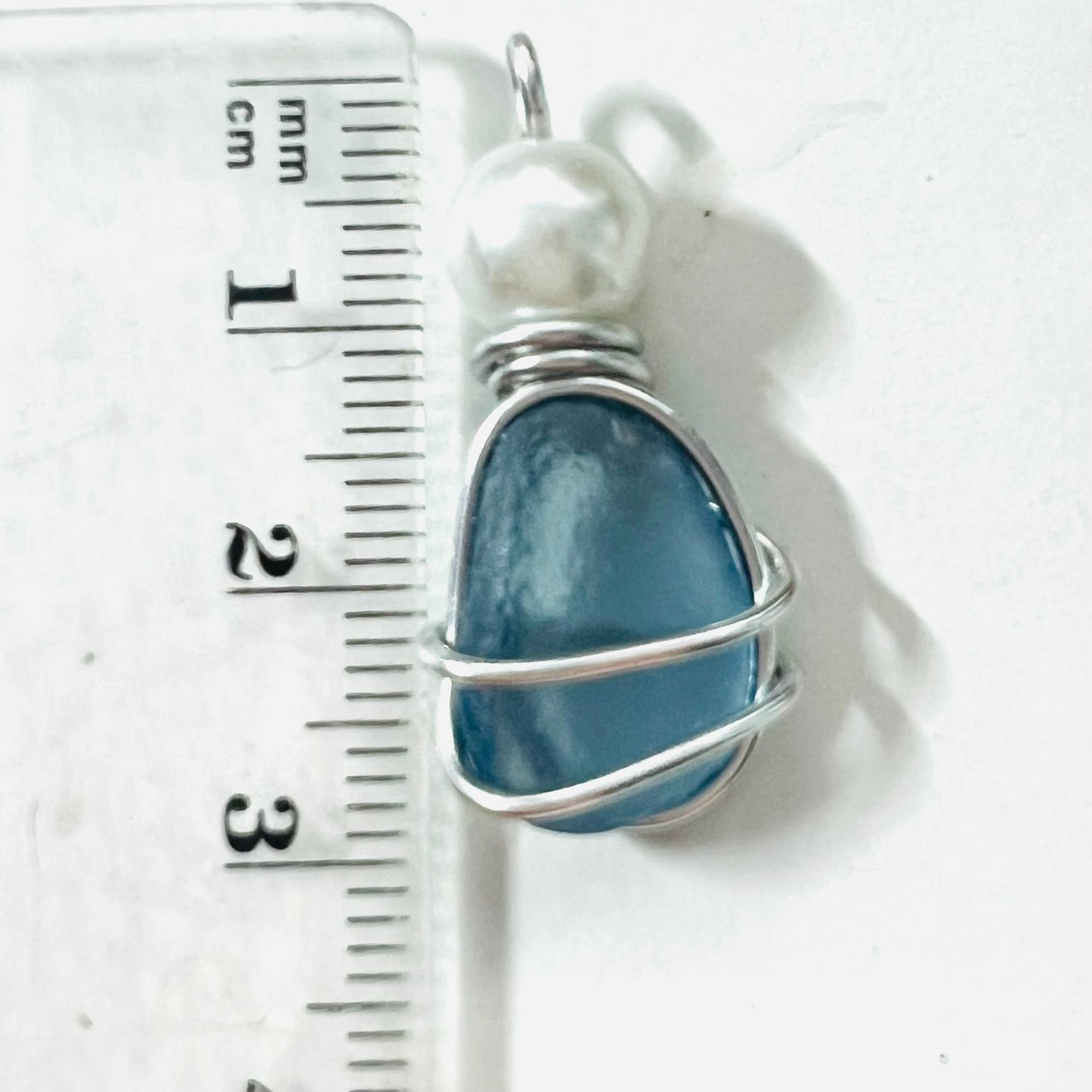 Dusky Blue Seaham Sea Glass Pendant