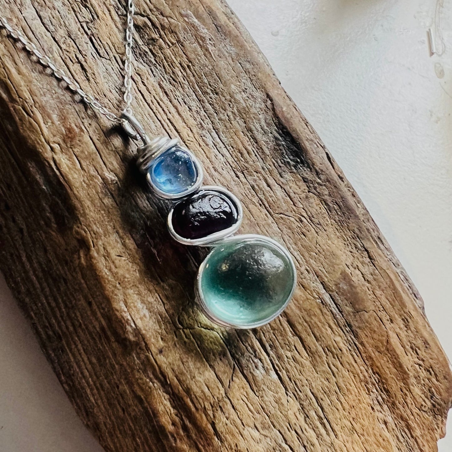 Three Piece Seaham Sea Glass Pendant