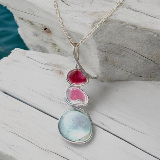 Three Piece Seaham Sea Glass Pendant