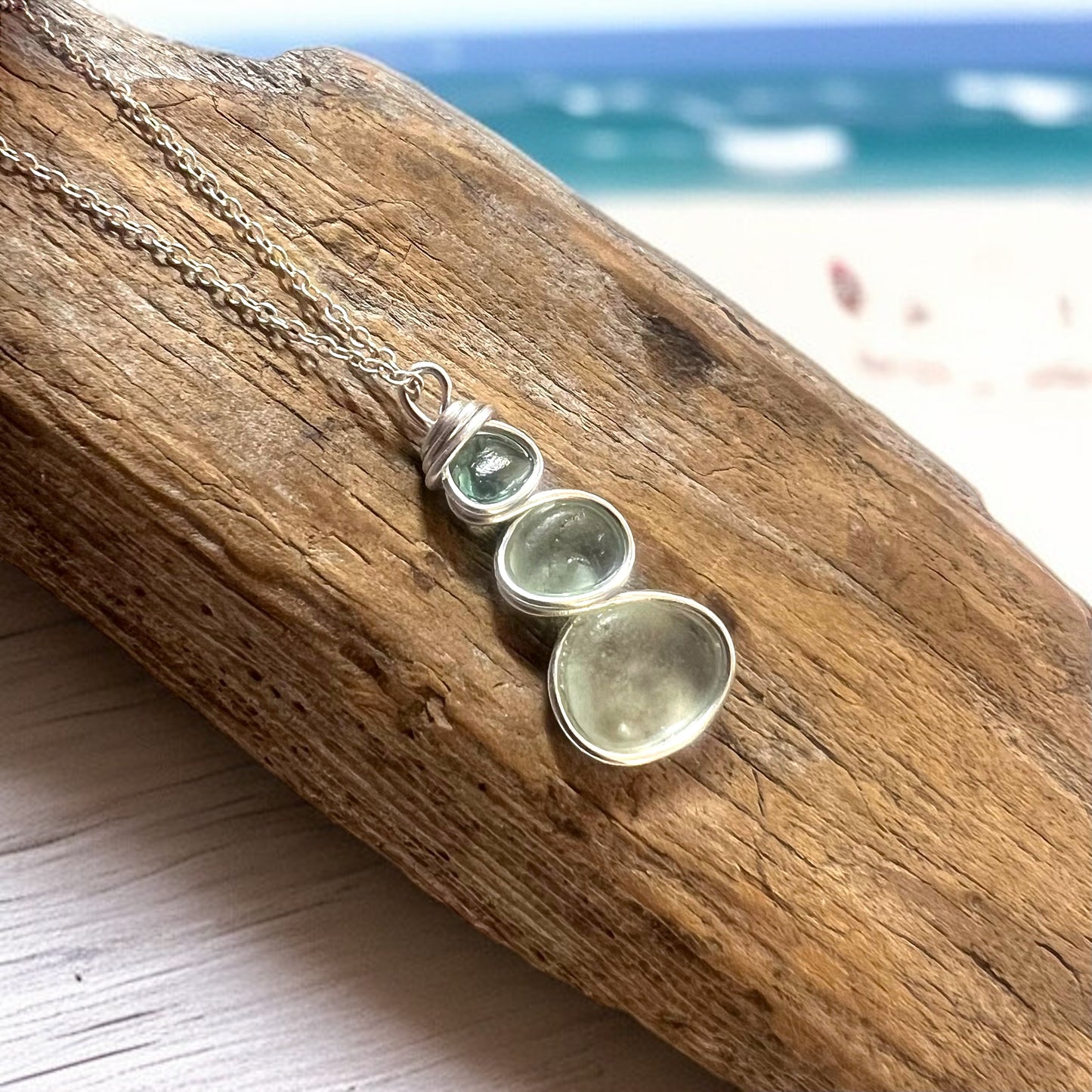 Three Piece Seaham Sea Glass Pendant