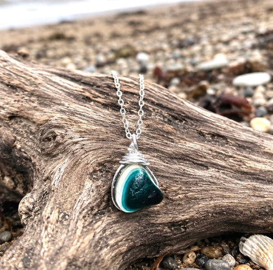 Turquoise Seaham Sea Glass Multi Pendant