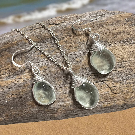 Seafoam Seaham Sea Glass Jewellery Set