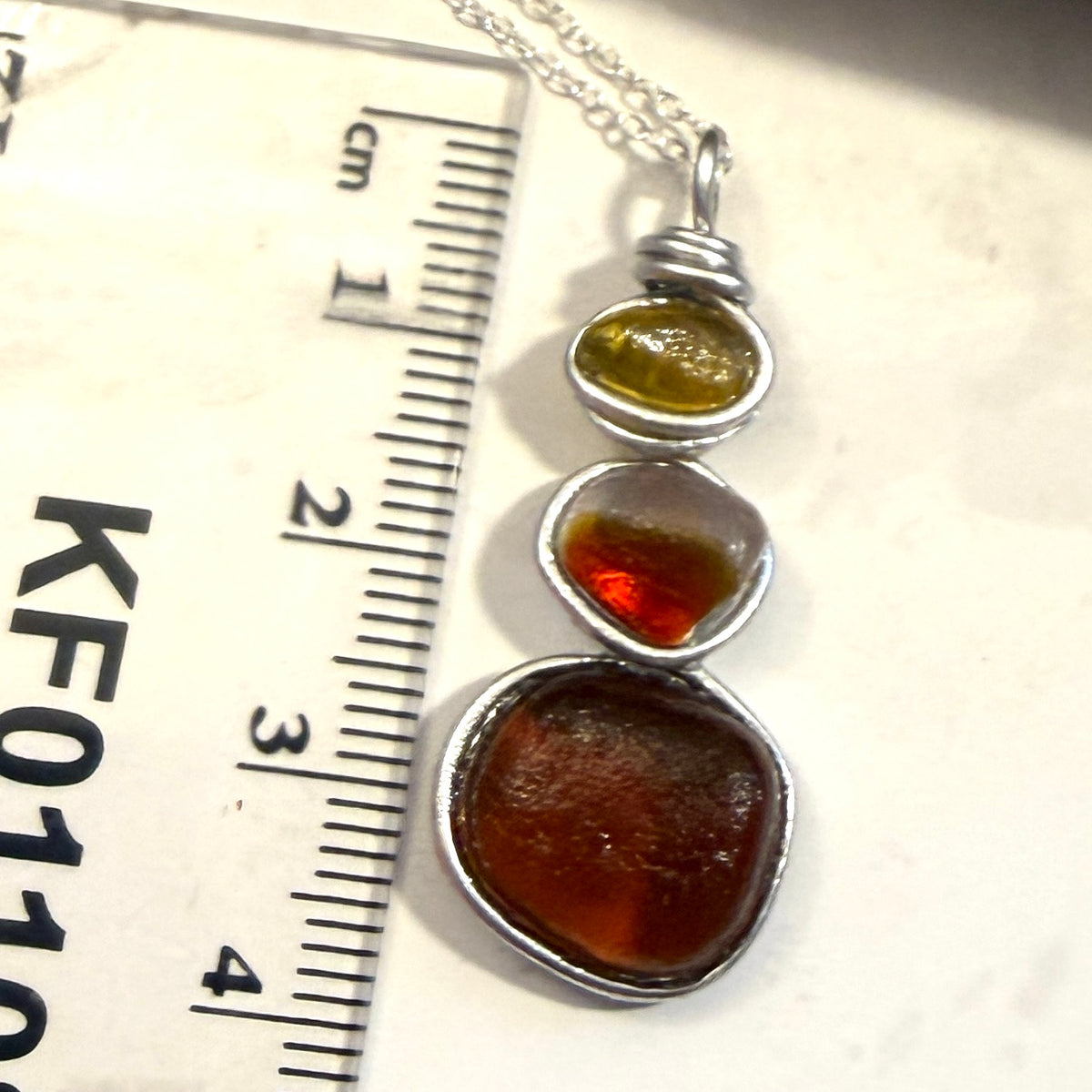 Three Piece Seaham Sea Glass Pendant