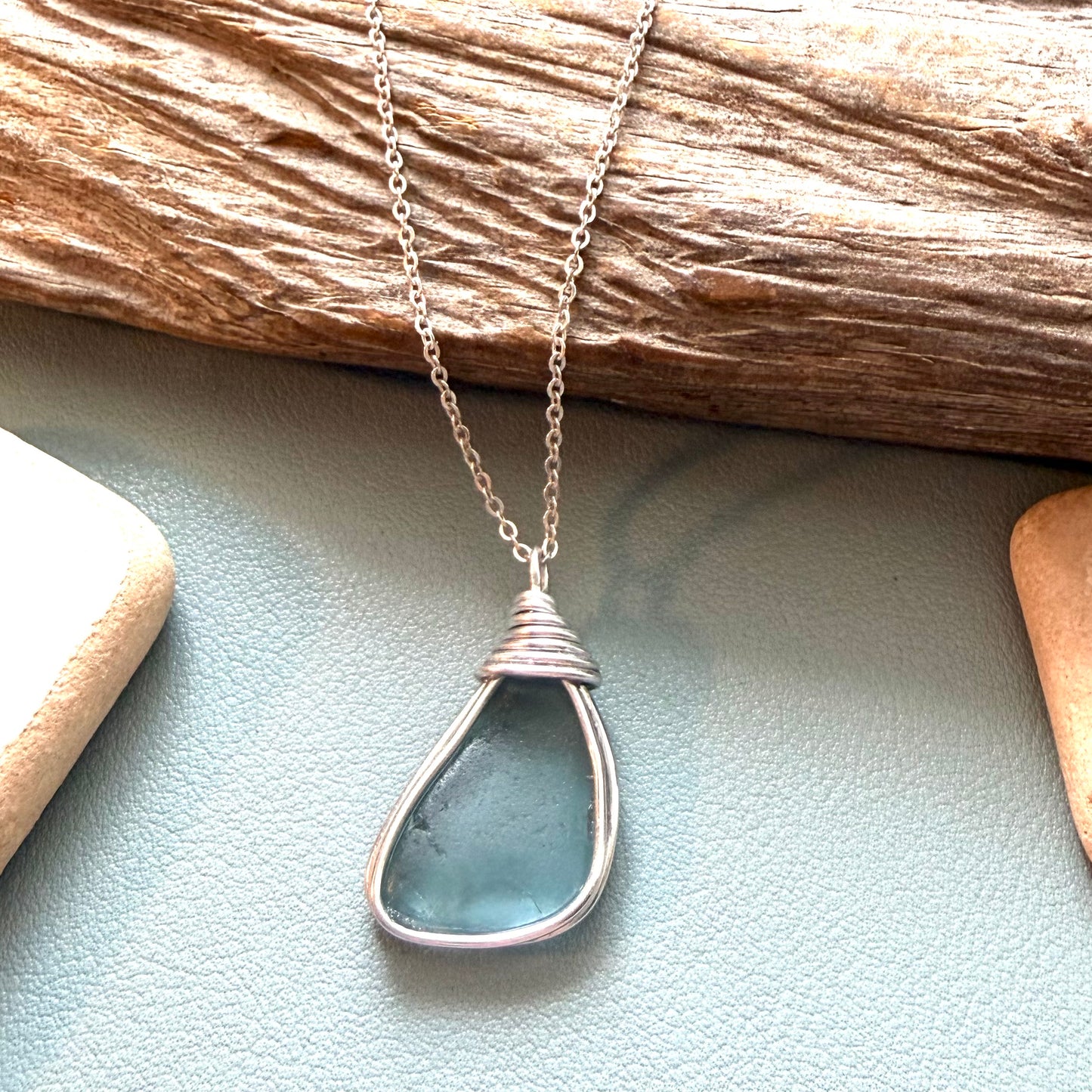 Grey Seaham Sea Glass Pendant