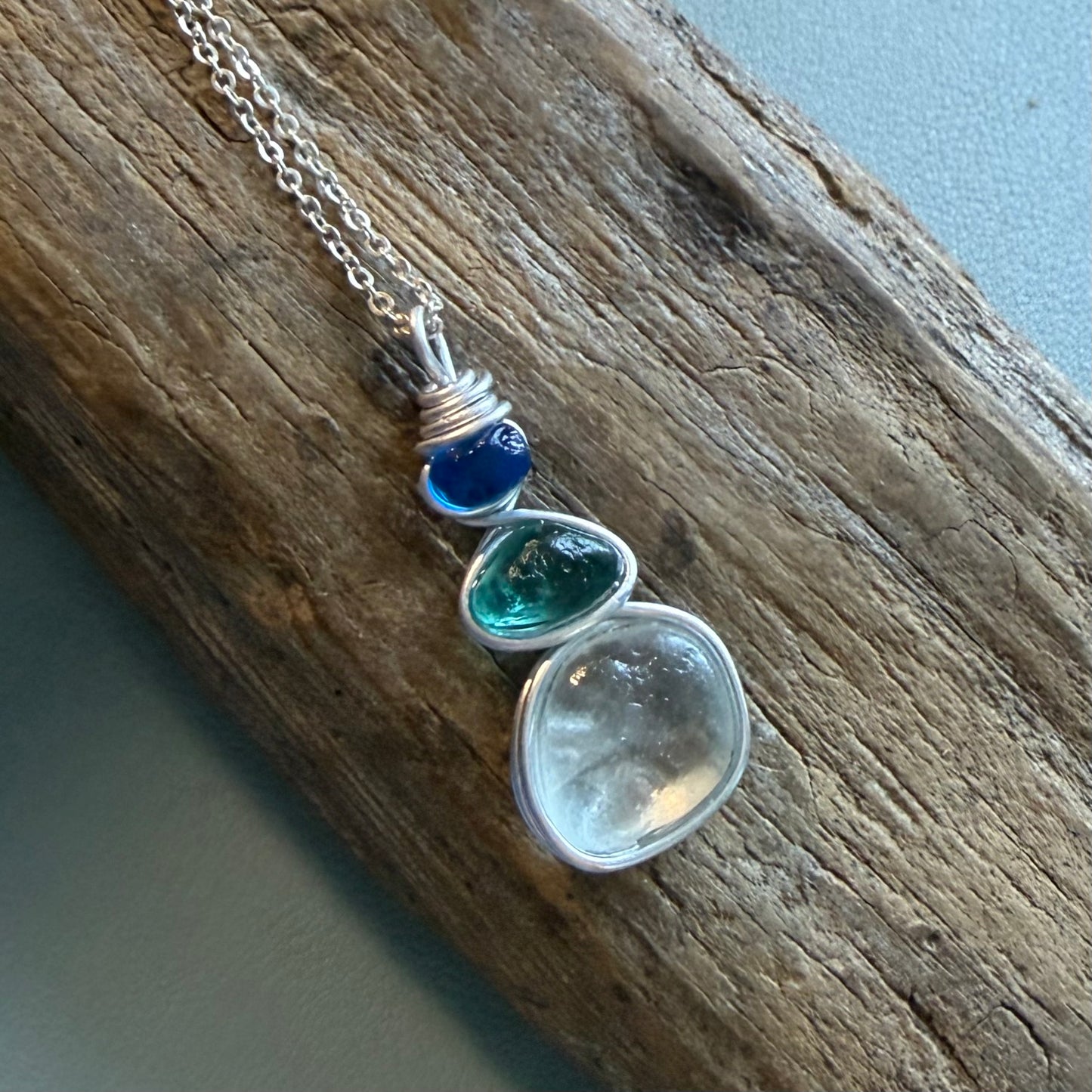 Three Piece Seaham Sea Glass Pendant