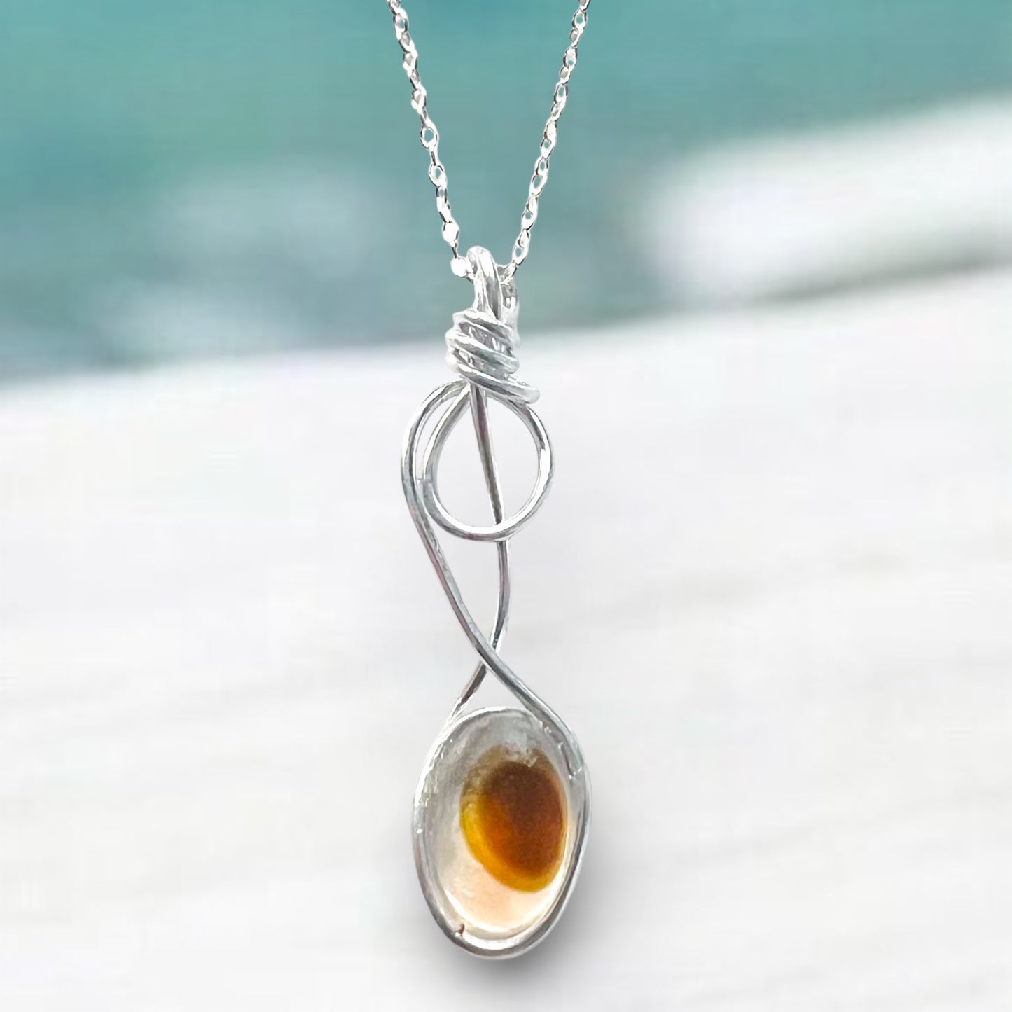 Yellow and Orange Seaham Sea Glass Multi Pendant