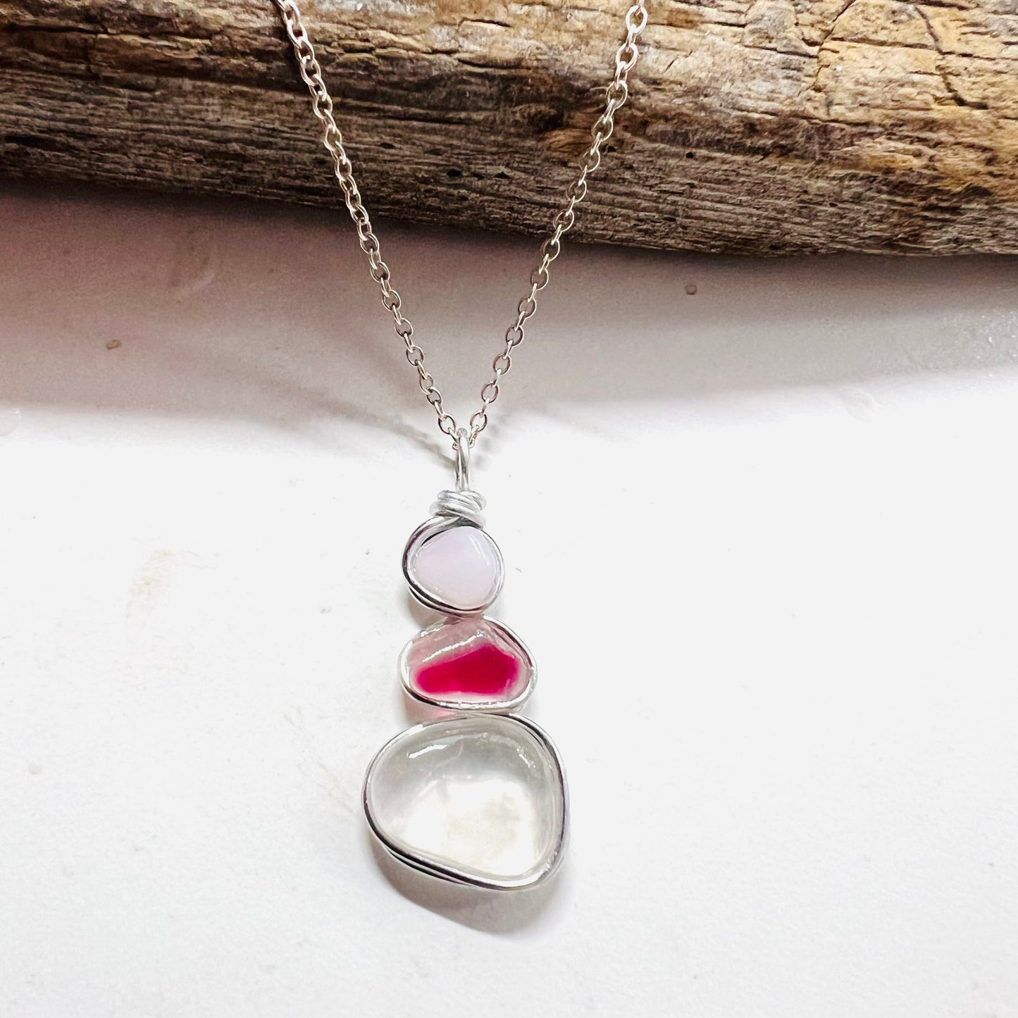 Three Piece Seaham Sea Glass Pendant