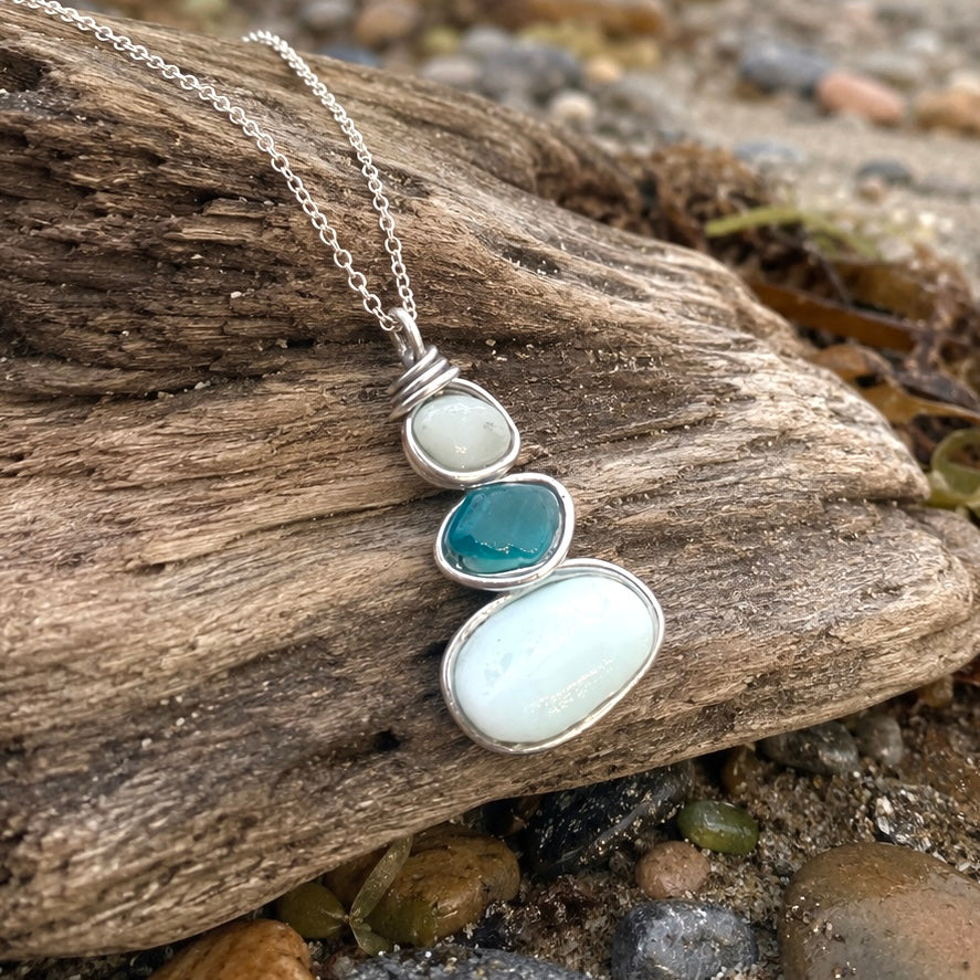 Three Piece Seaham Sea Glass Pendant