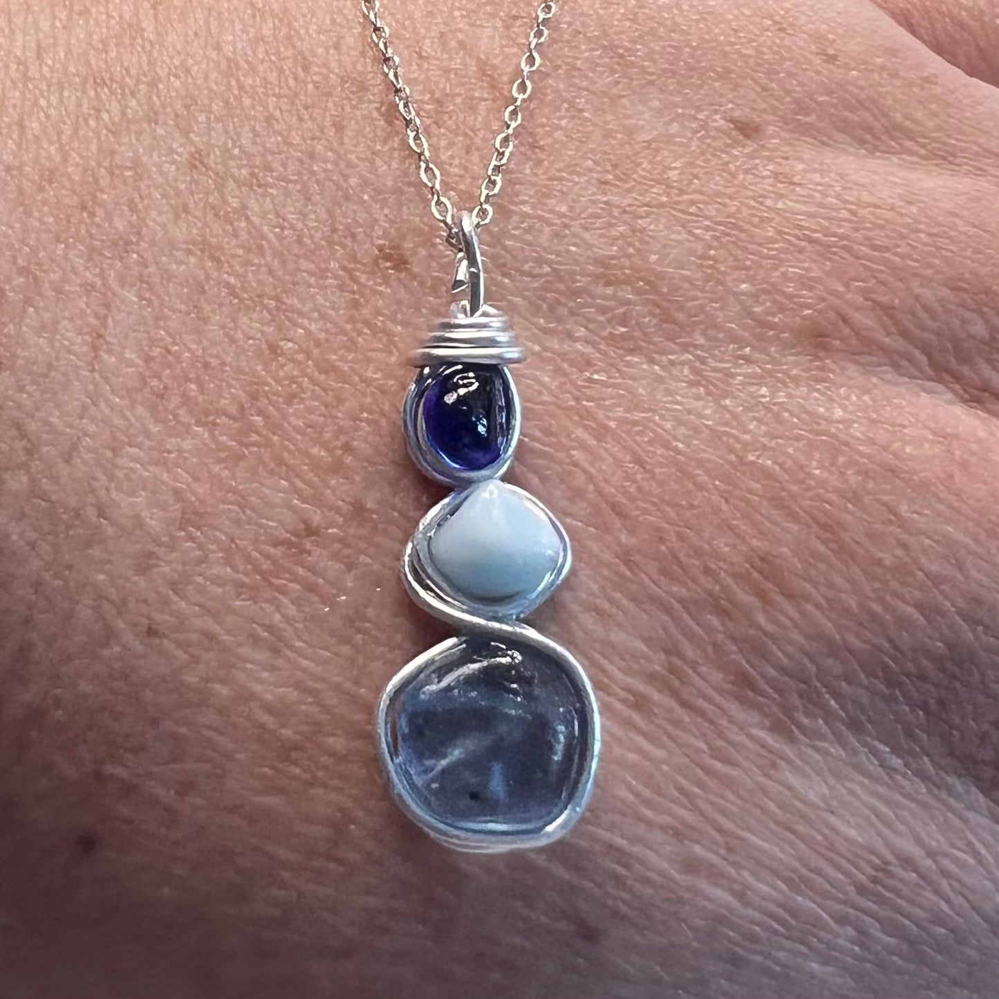 Three Piece Seaham Sea Glass Pendant