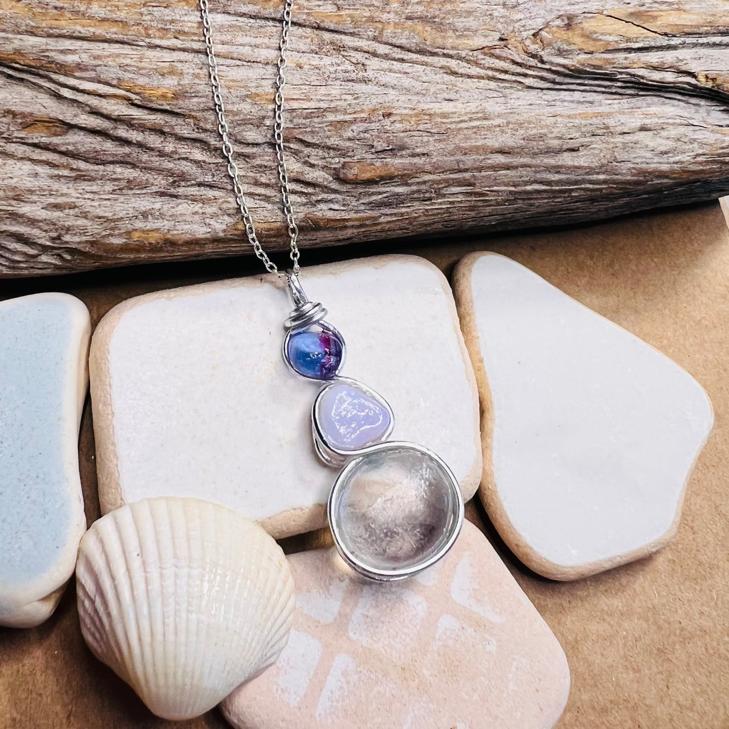 Three Piece Seaham Sea Glass Pendant