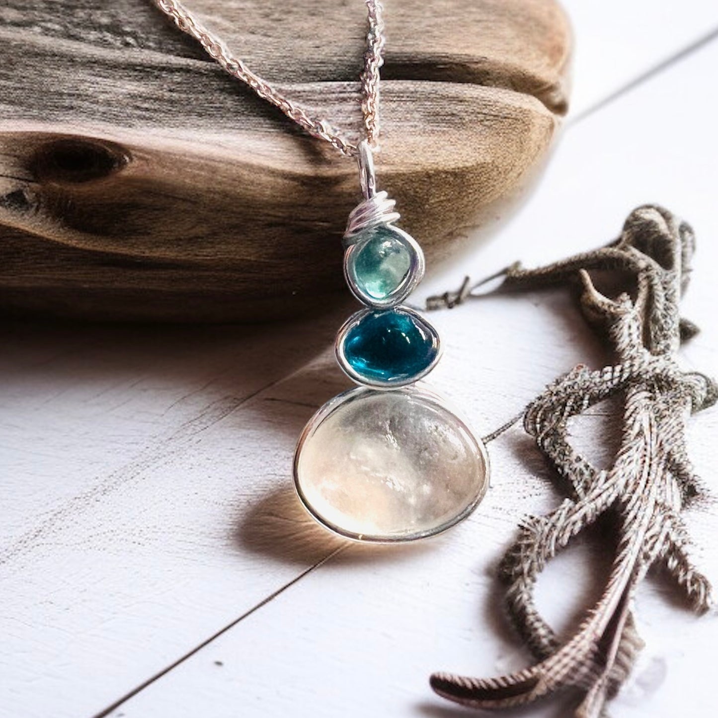 Three Piece Seaham Sea Glass Pendant