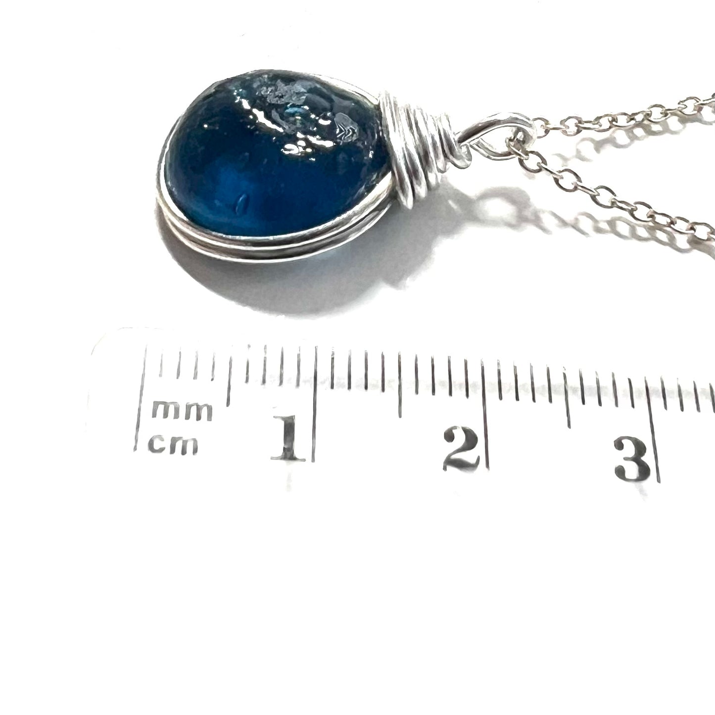 Mid Blue Seaham Sea Glass Pendant