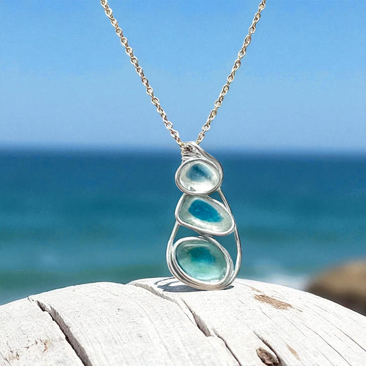 Three Piece Seaham Sea Glass Pendant