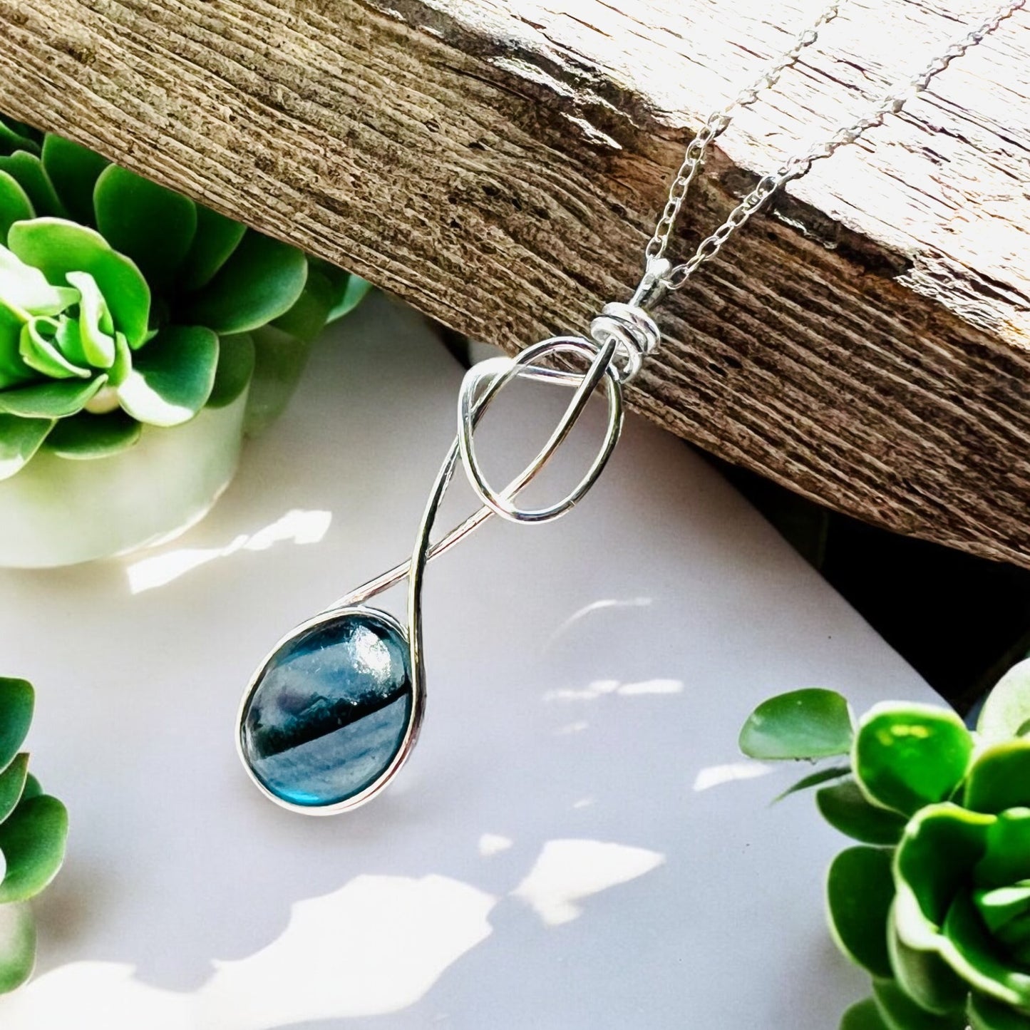 Swirly Seaham Sea Glass Pendant