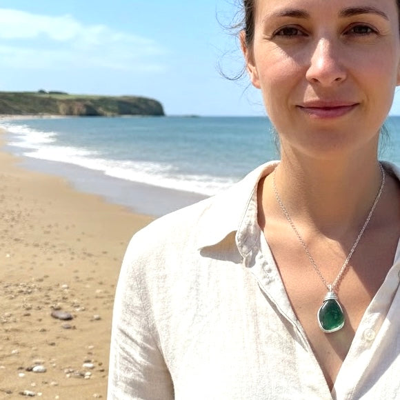 Turquoise Seaham Sea Glass Pendant