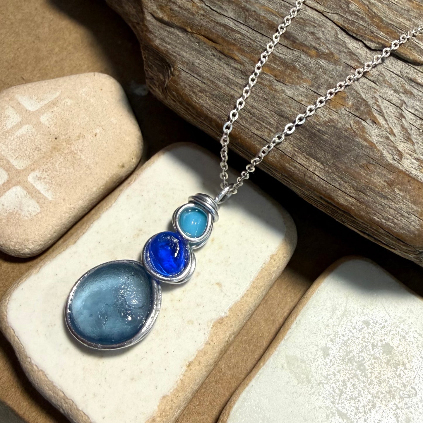 Three Piece Seaham Sea Glass Pendant