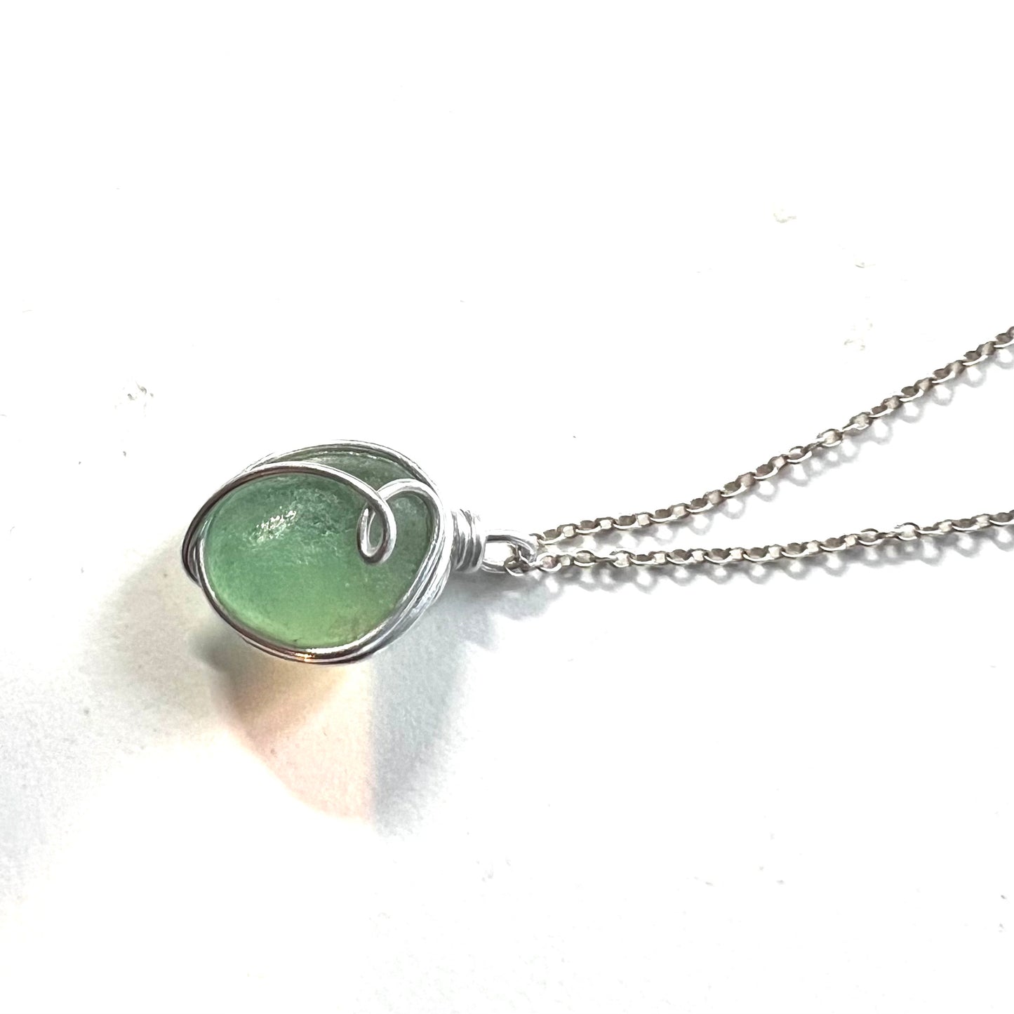 Seaham Sea Glass Aqua Bubble Pendant