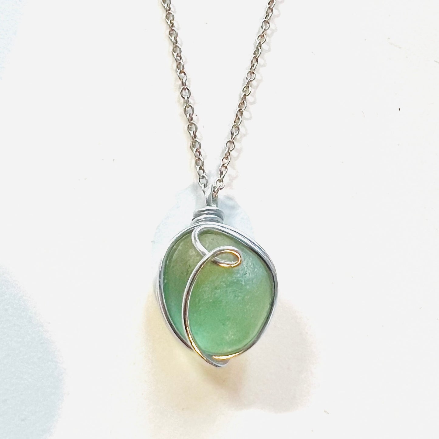 Seaham Sea Glass Aqua Bubble Pendant