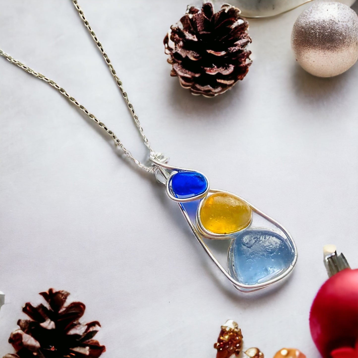 Three Piece Seaham Sea Glass Pendant