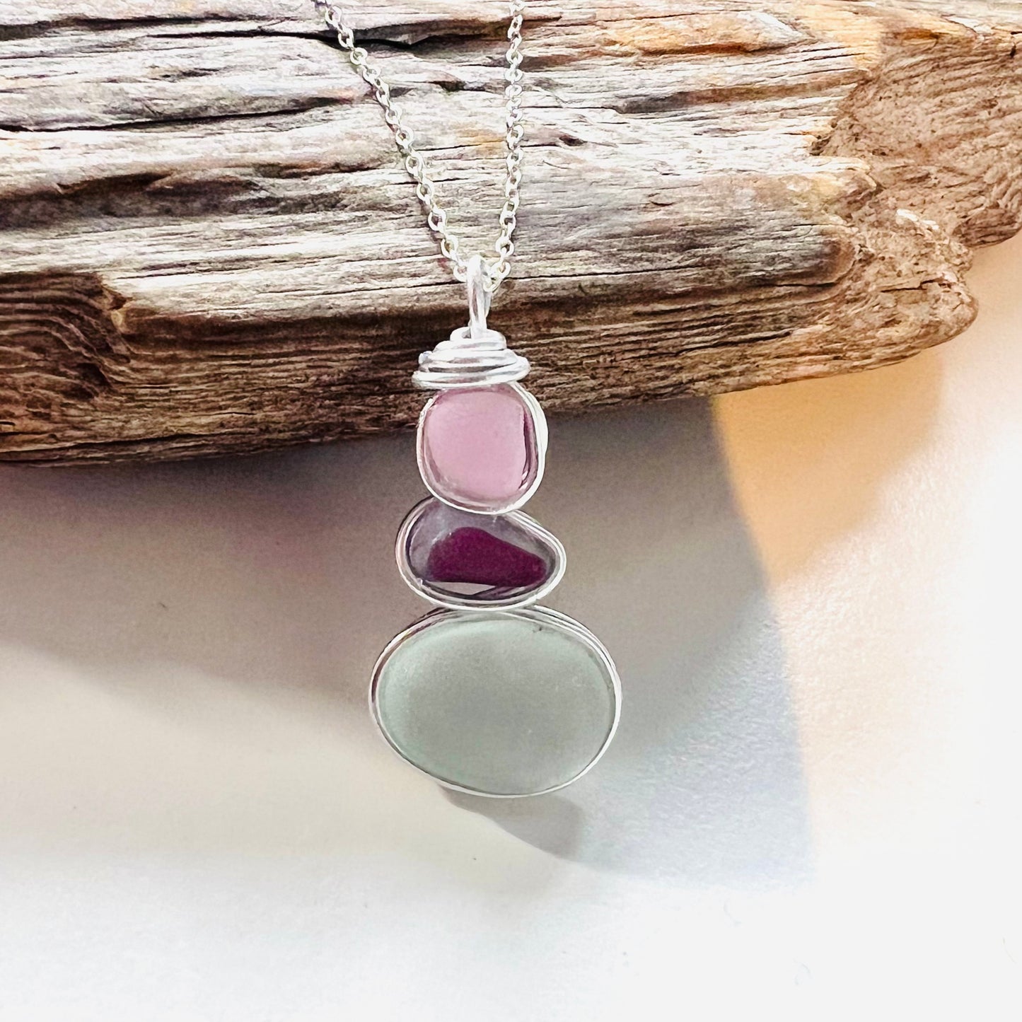 Three Piece Seaham Sea Glass Pendant