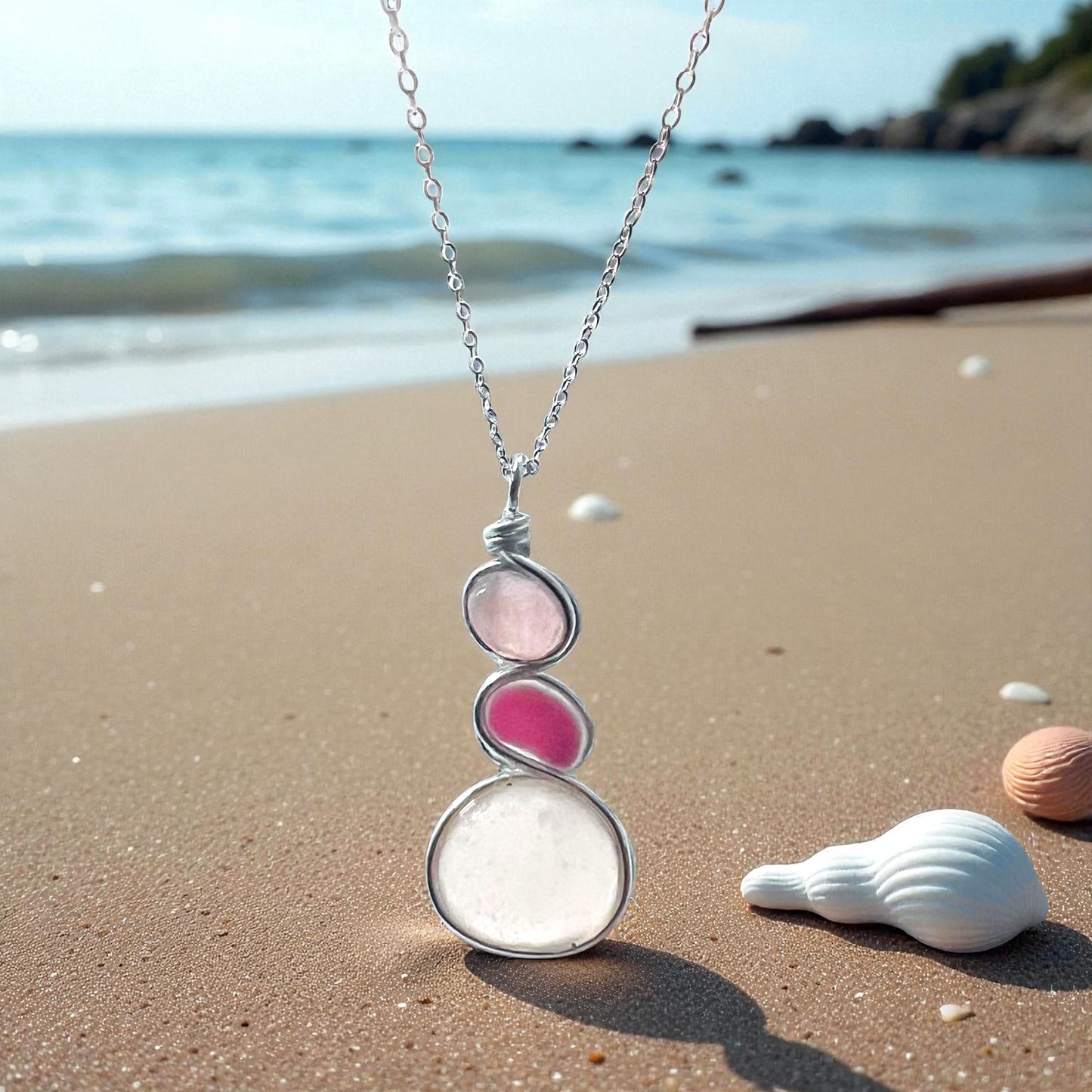 Three Piece Seaham Sea Glass Pendant