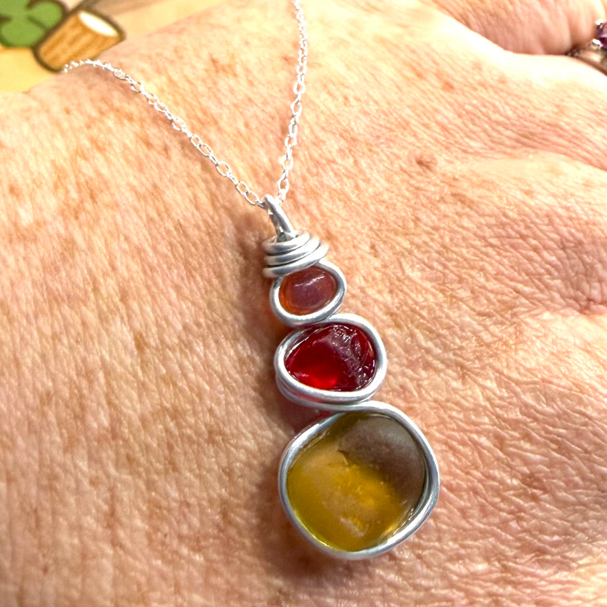 Three Piece Seaham Sea Glass Pendant