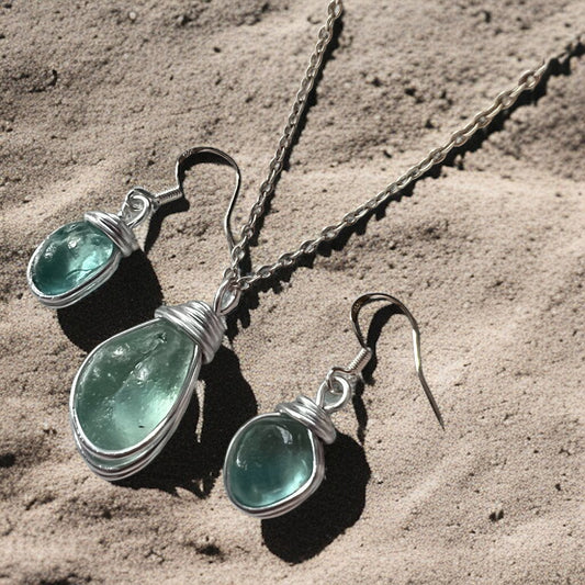 Aqua Seaham Sea Glass Jewellery Set