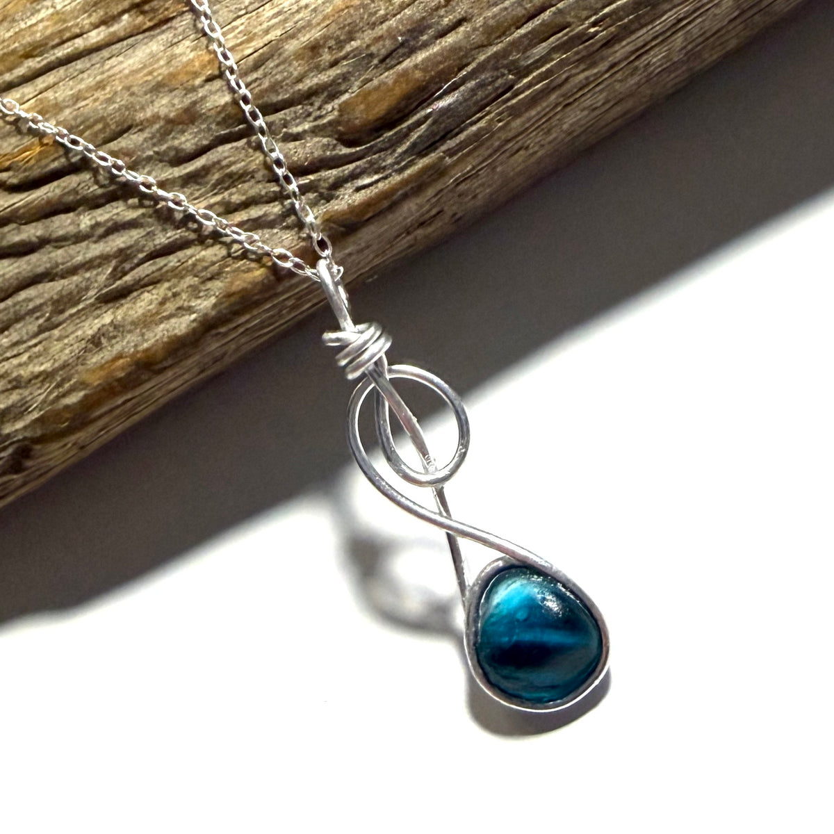 Swirly Multi Tone Seaham Sea Glass Pendant