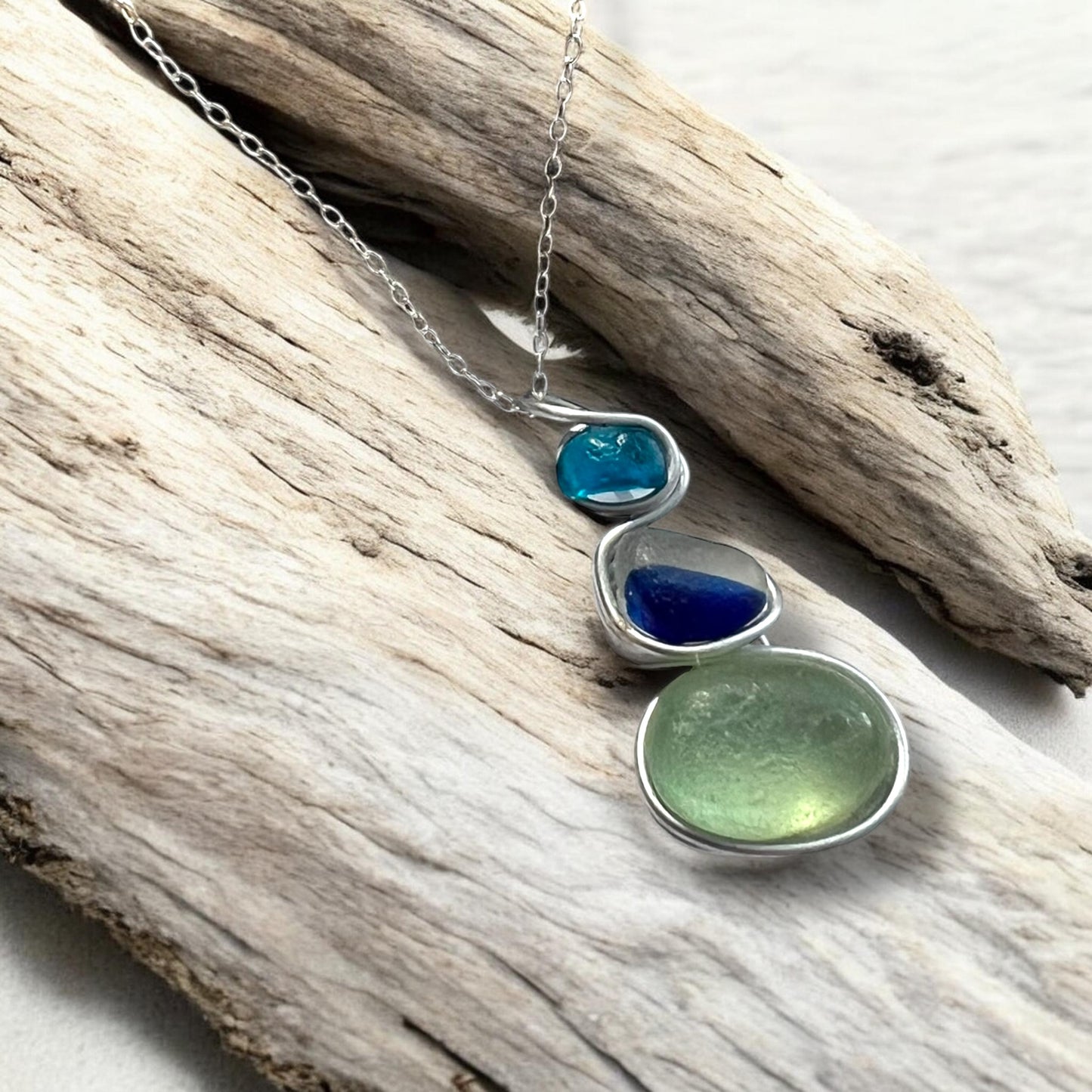 Three Piece Seaham Sea Glass Pendant