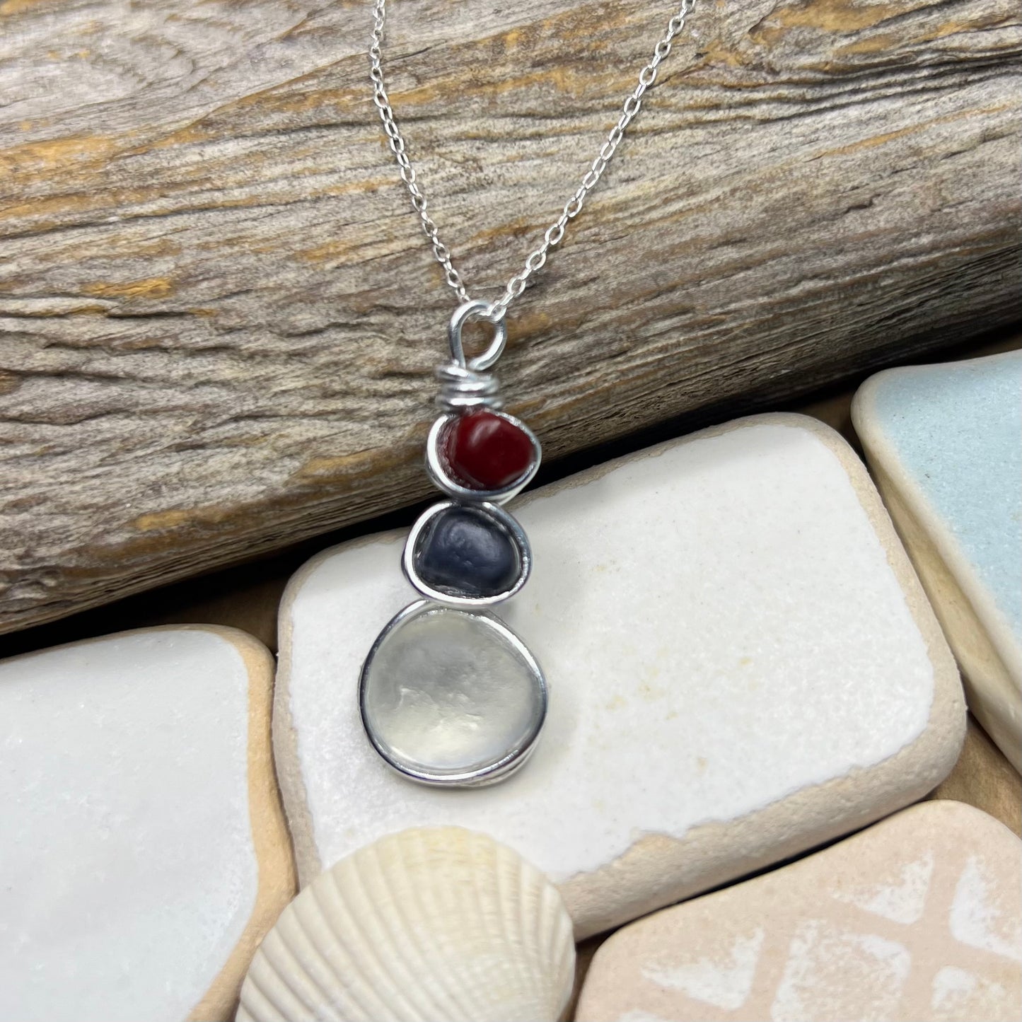 Three Piece Seaham Sea Glass Pendant