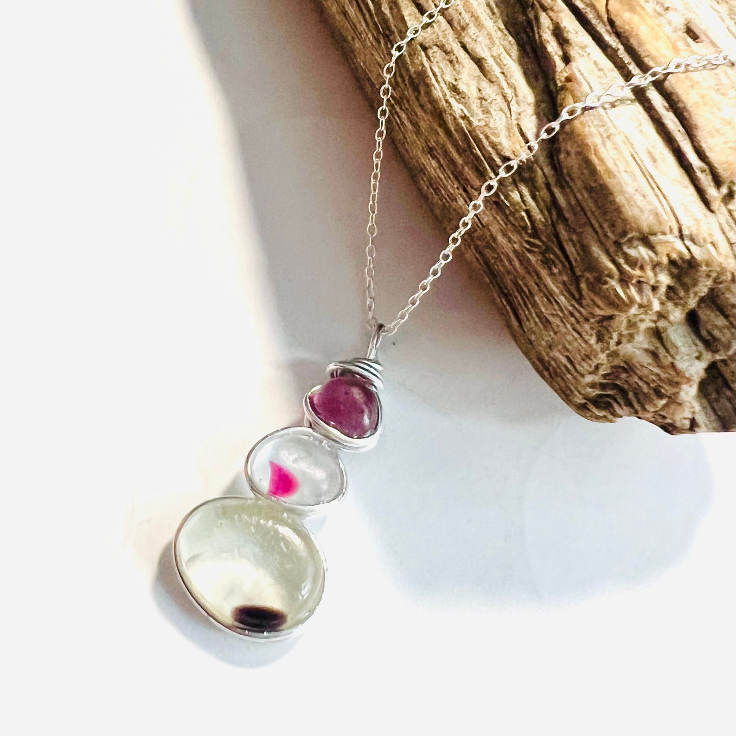 Three Piece Seaham Sea Glass Pendant