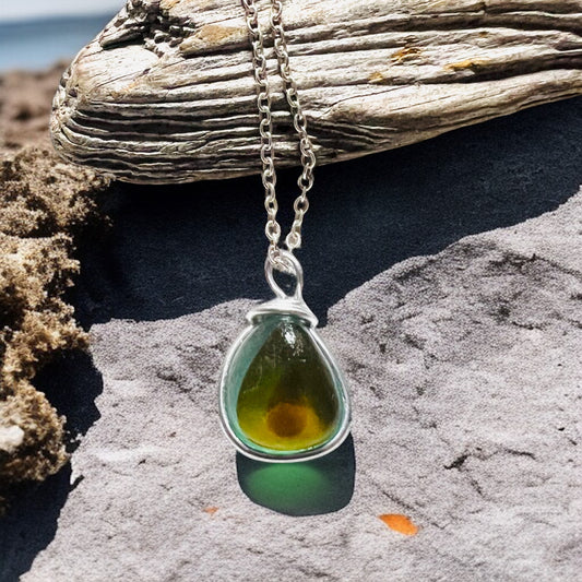 Rare Shades Seaham Sea Glass Multi Pendant