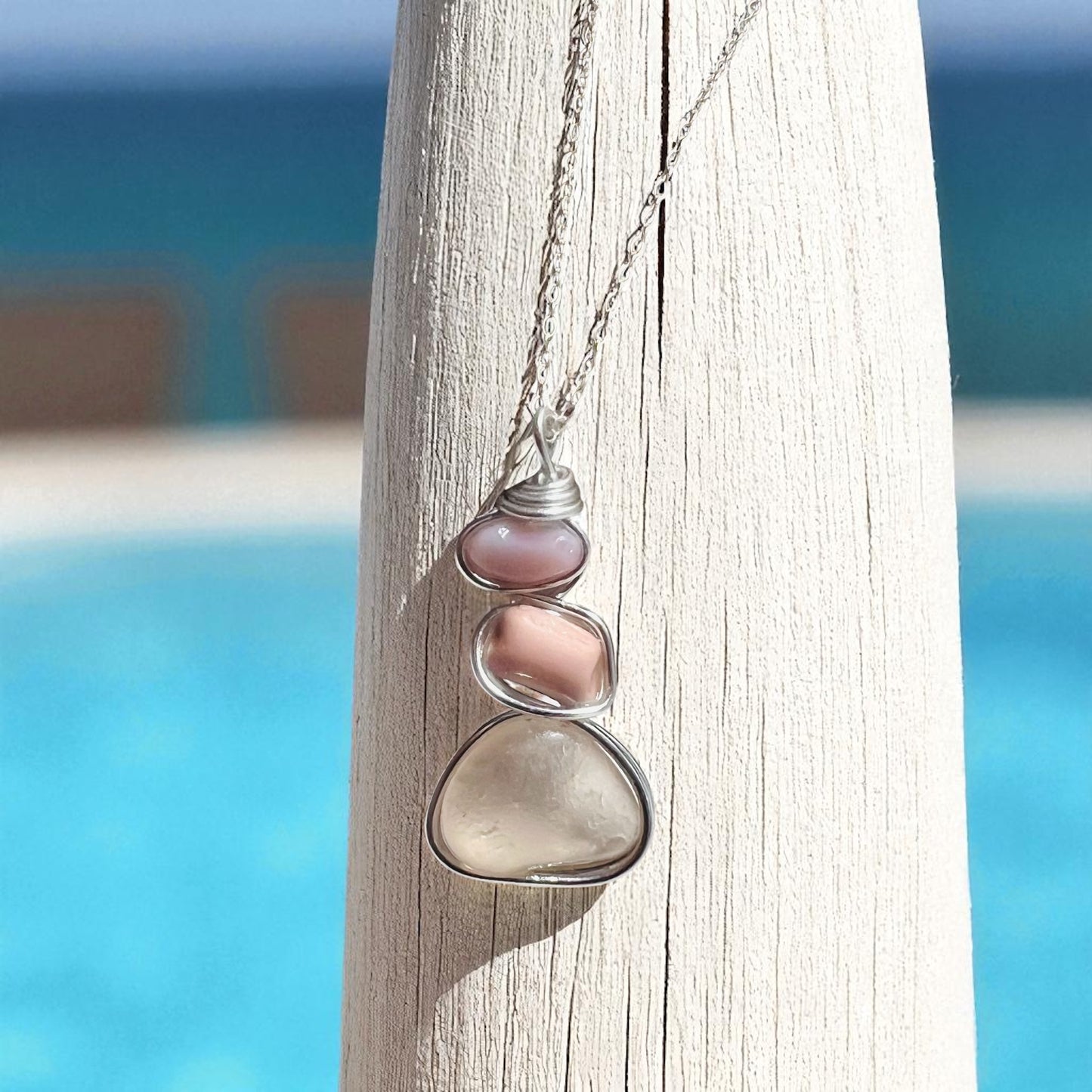 Three Piece Seaham Sea Glass Pendant
