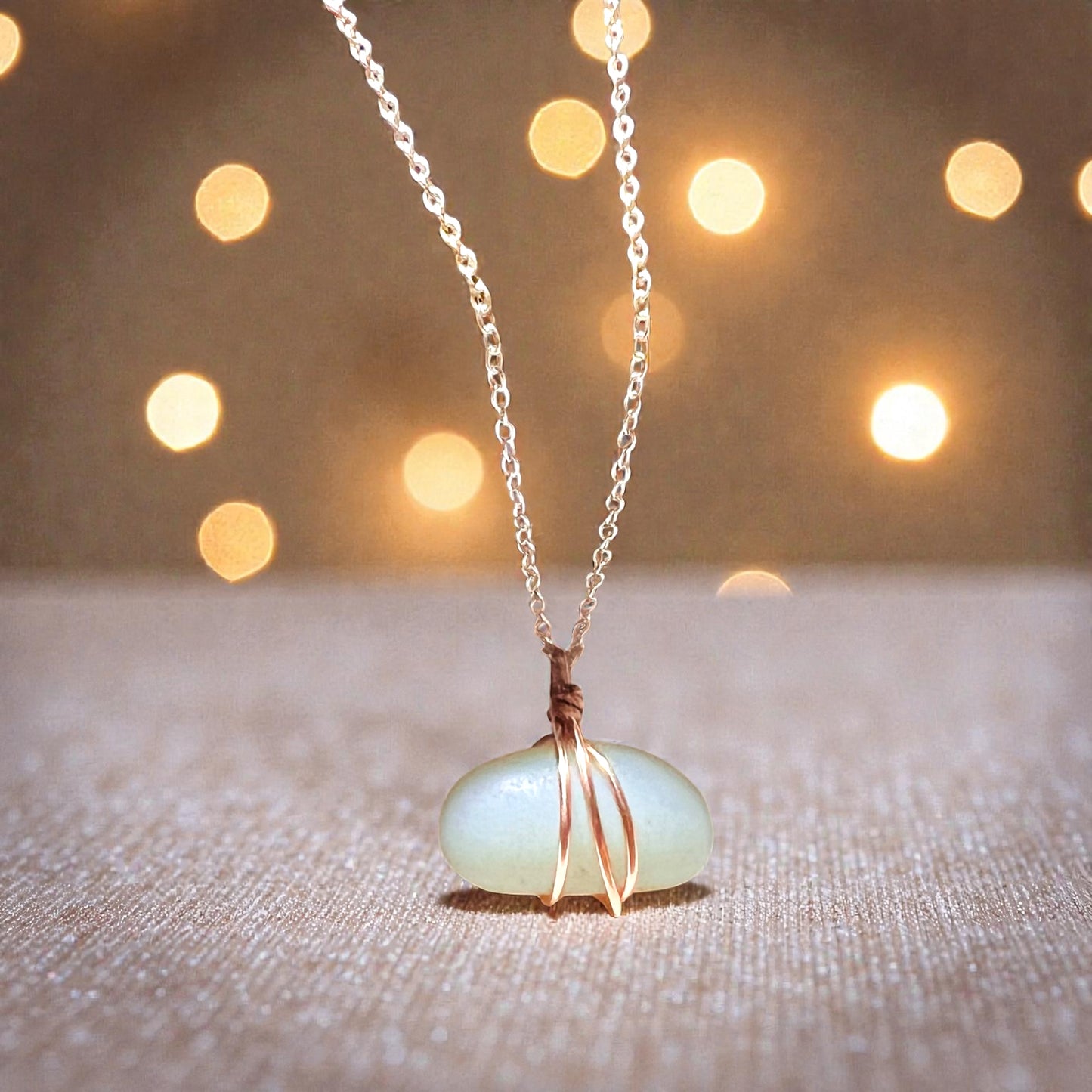 Rare Opalescent Seaham Sea Glass Pendant