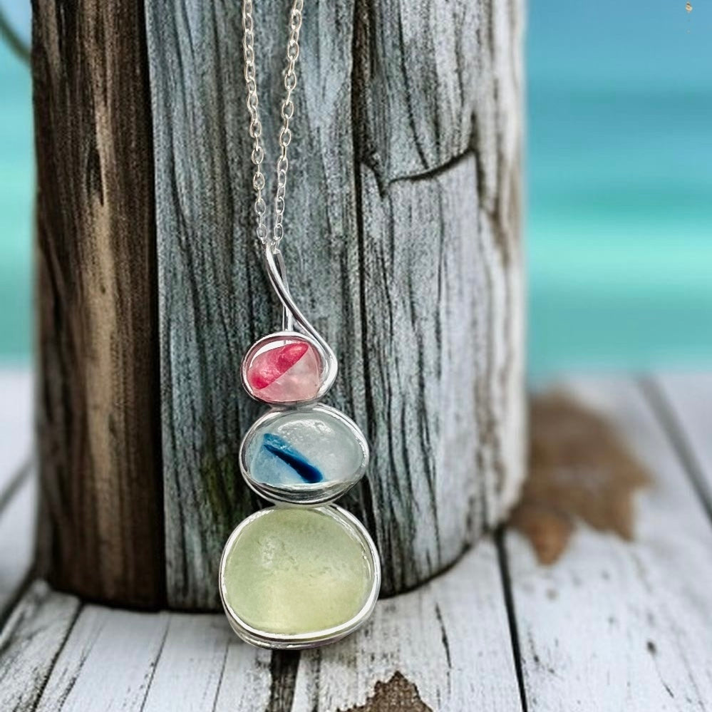 Three Piece Seaham Sea Glass Pendant