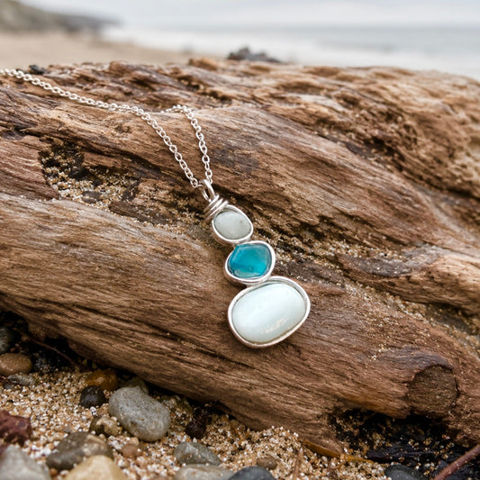 Three Piece Seaham Sea Glass Pendant