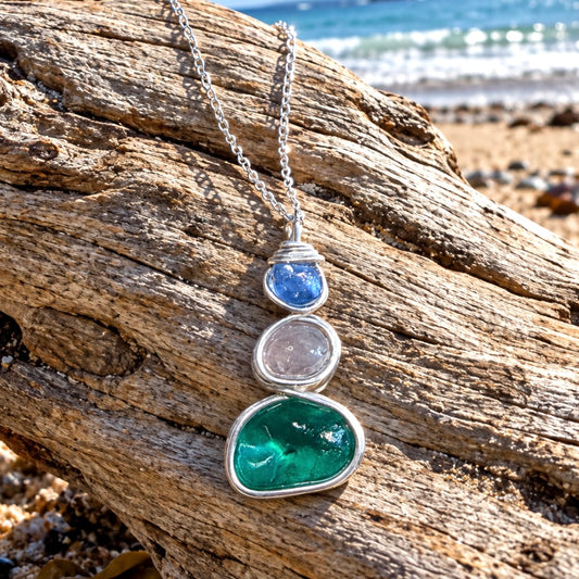 Three Piece Seaham Sea Glass Pendant