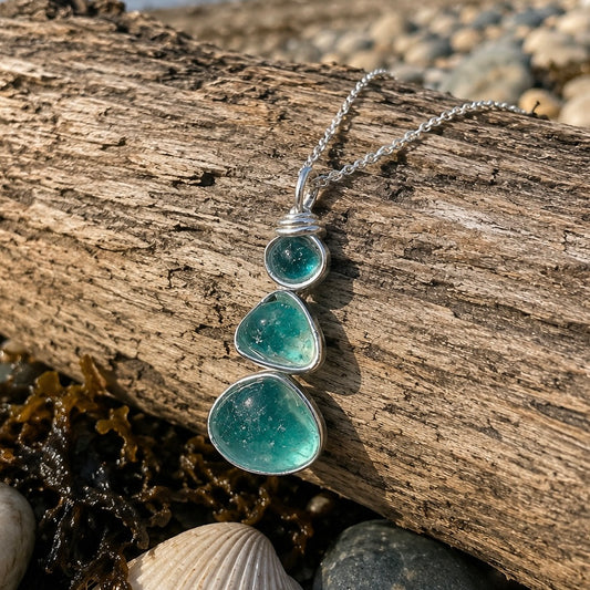 Three Piece Seaham Sea Glass Pendant