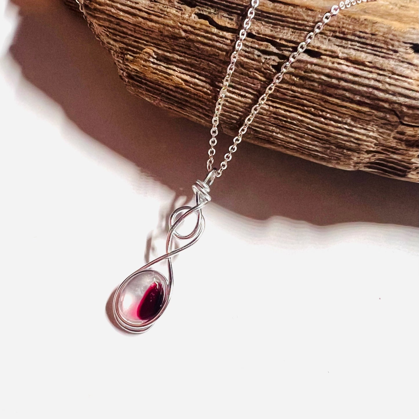 Rare Pink and Purple Seaham Sea Glass pendant