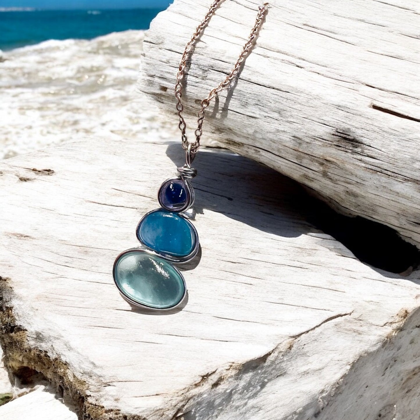 Three Piece Seaham Sea Glass Pendant