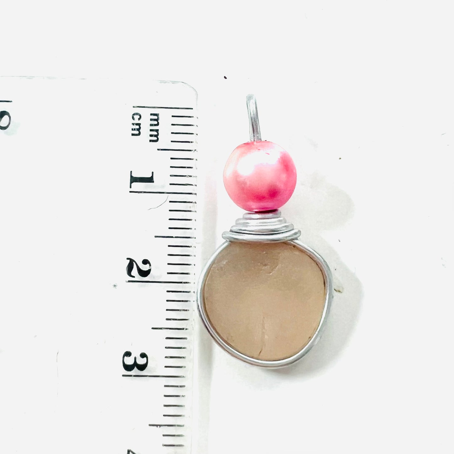 Seaham Sea Glass Rare Pale Pink Pendant