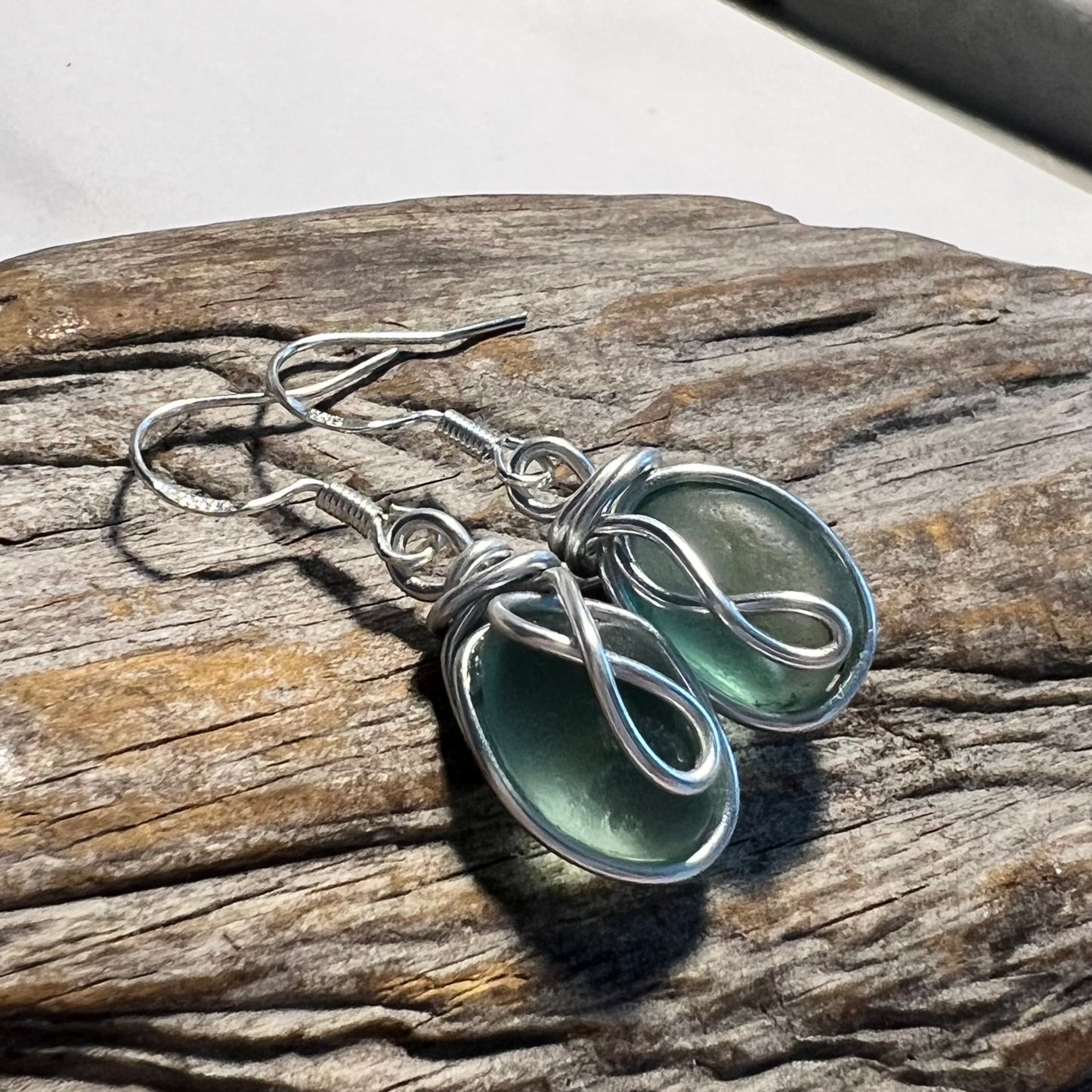 Turquoise Seaham Sea Glass Earrings