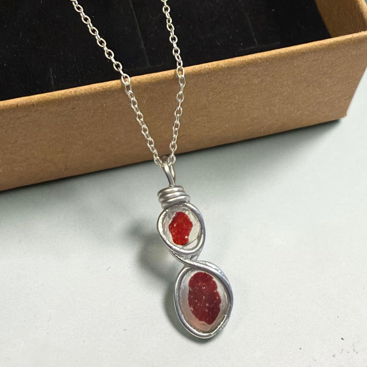 Red Seaham Sea Glass Multi Tone Pendant